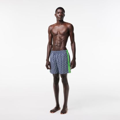 SHORT DE BAIN MI-LONG IMPRIMÉ MONOGRAMME