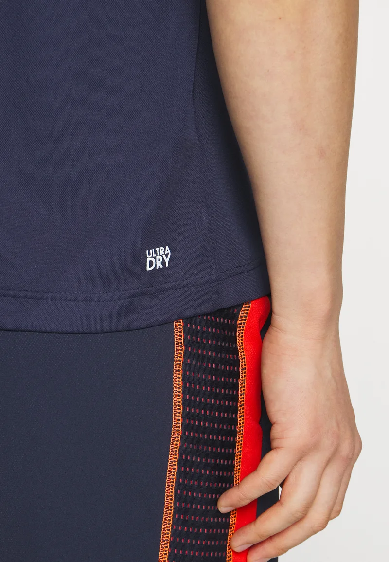 TENNIS - Polo - bleu marine/vert/jaune