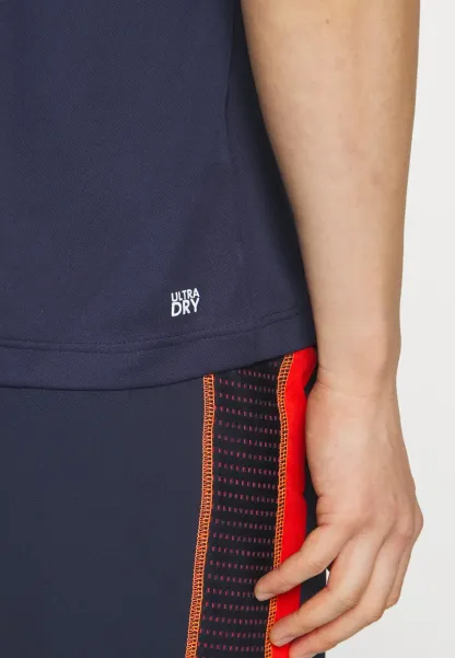 TENNIS - Polo - bleu marine/vert/jaune