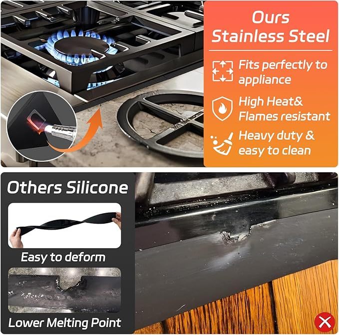 🔥LAST DAY 49% OFF - 🎁Retractable Stainless Steel Stove Gap Covers