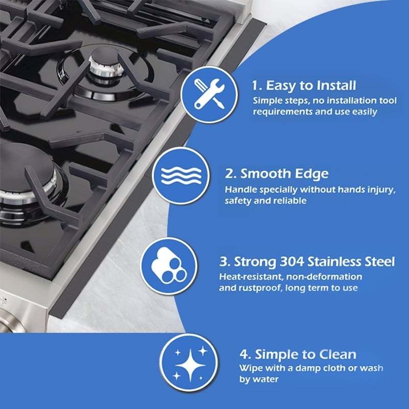 🔥LAST DAY 49% OFF - 🎁Retractable Stainless Steel Stove Gap Covers