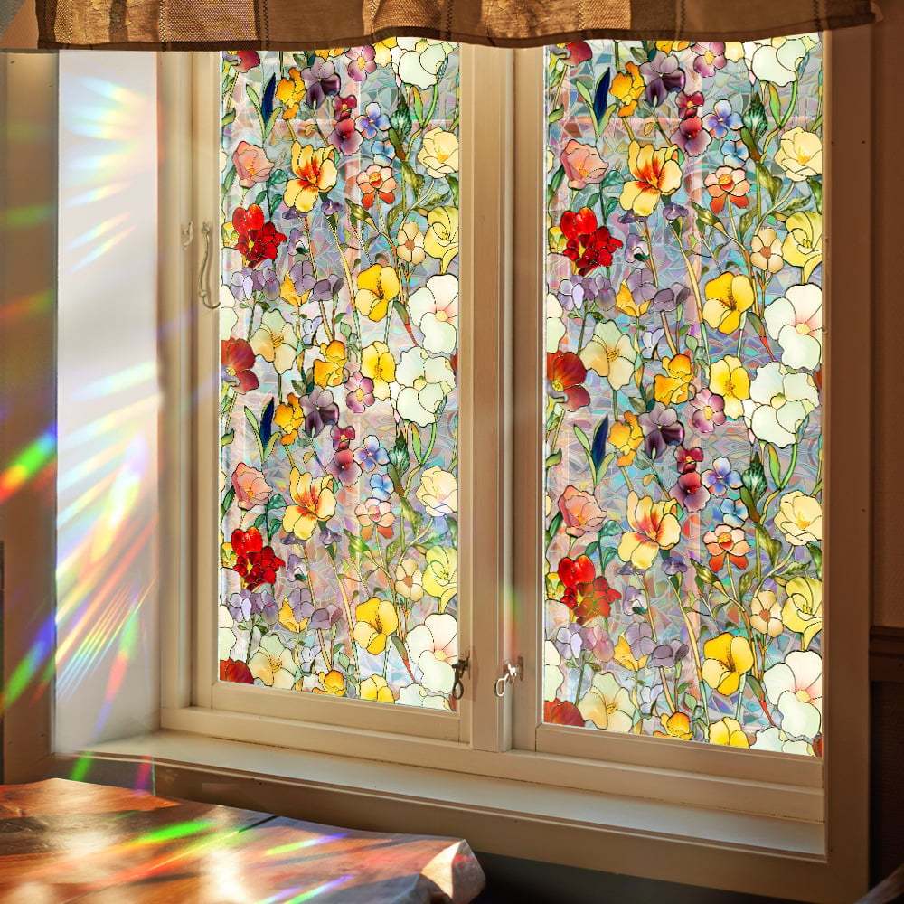 💐Colorful Floral Bouquet Window Sticker🖼️(Cut to size freely)