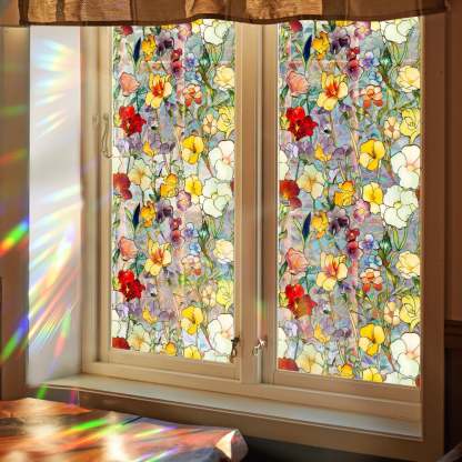 💐Colorful Floral Bouquet Window Sticker🖼️(Cut to size freely)