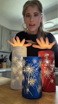 🕯️ ✨ Celebration Firework Lanterns – Premium Patriotic Red, White & Blue Trio