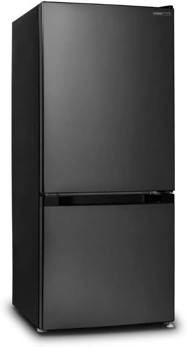 INFINITON - FGC-A122N - Frigorífico Combi - Alto 144 Cm - Smart Frost - Doble Puerta Reversible - Capacidad 177 Litros - Clase Energética A E - Color Negro Dark Inox-Habitatena