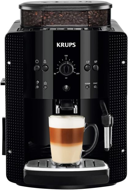 Krups Roma - Cafetera superautomática, molinillo cónico de metal, con selección e intensidad de café, Boquilla vapor, 2 boquillas, incluye kit limpieza EA810870-Habitatena