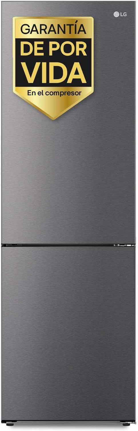 LG GBP61DSXGC - Frigorífico Combi No Frost, Congelador, Compresor Smart Inverter, Color Inox Antihuellas, 186 cm, 341 l-Habitatena
