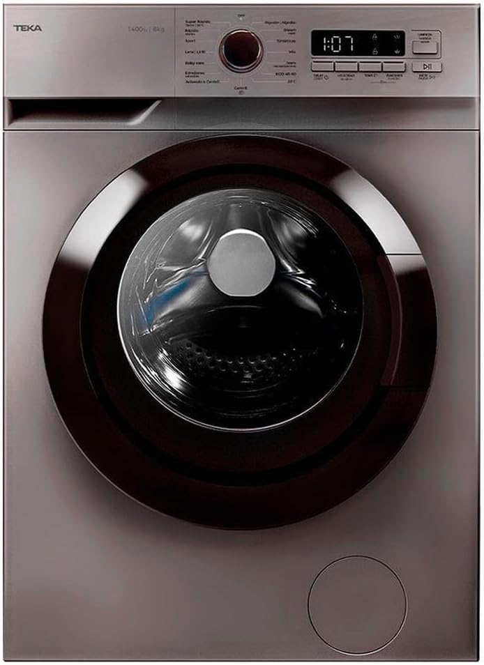 TEKA Lavadora de Libre Instalación 8 kg, Motor Inverter, 15 Programas, Centrifugado 1400 RPM, Display Digital, Programador 1 a 24h, Regulación Auto Consumo de Agua, WMK 40840-Habitatena