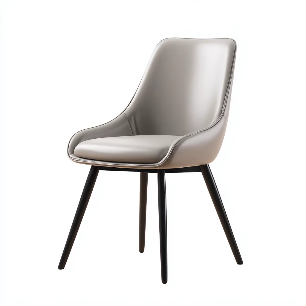 Sedia da pranzo-pelle sintetica-metallo-50x53x87 cm-grigio-design moderno-Nestleia