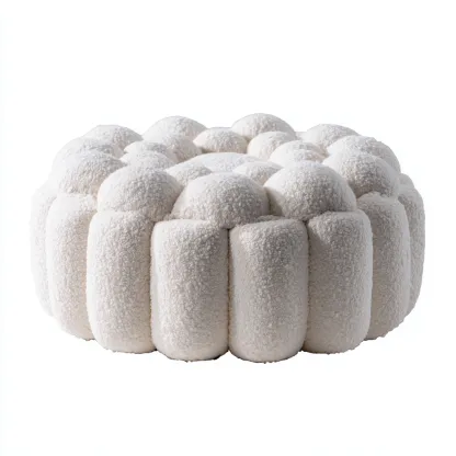Pouf-boucle-62x62x36 cm-bianco crema-design moderno-Nestleia