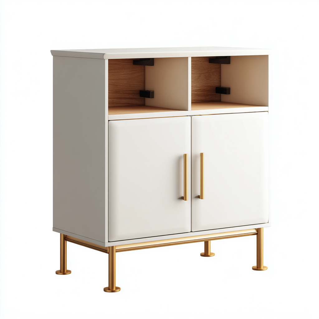 Scarpiera-legno-MDF-70x32x88 cm-bianco-oro-moderno-Nestleia