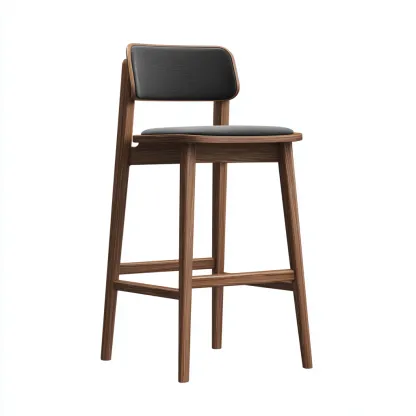 Sgabello da bar-legno-tessuto-48x50x108 cm-grigio-design moderno-Nestleia