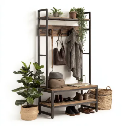 Attaccapanni-metallo-legno-105x42x180 cm-nero-naturale-industriale-Nestleia