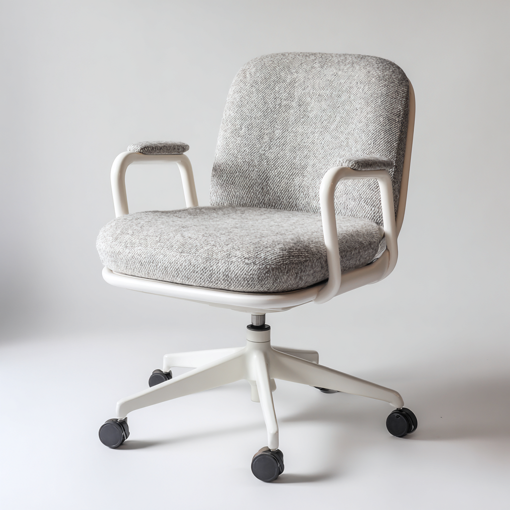 Sedia da ufficio in tessuto-plastica-metallo 51x49x92 cm grigio-bianco design moderno-Nestleia