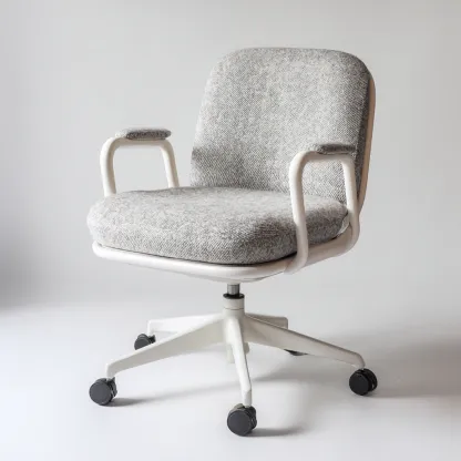 Sedia da ufficio in tessuto-plastica-metallo 51x49x92 cm grigio-bianco design moderno-Nestleia