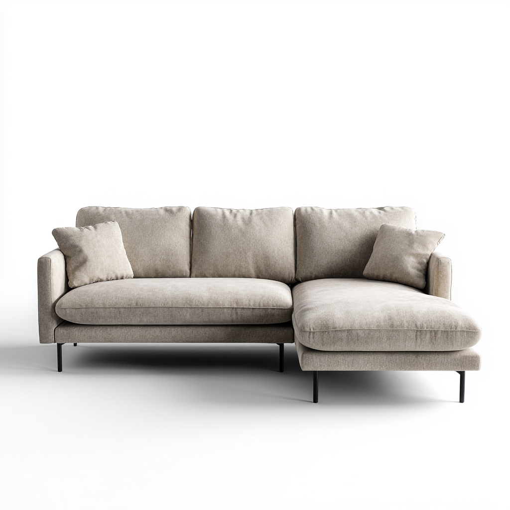 Divano angolare-tessuto-262x168x87 cm-beige-design moderno-Nestleia