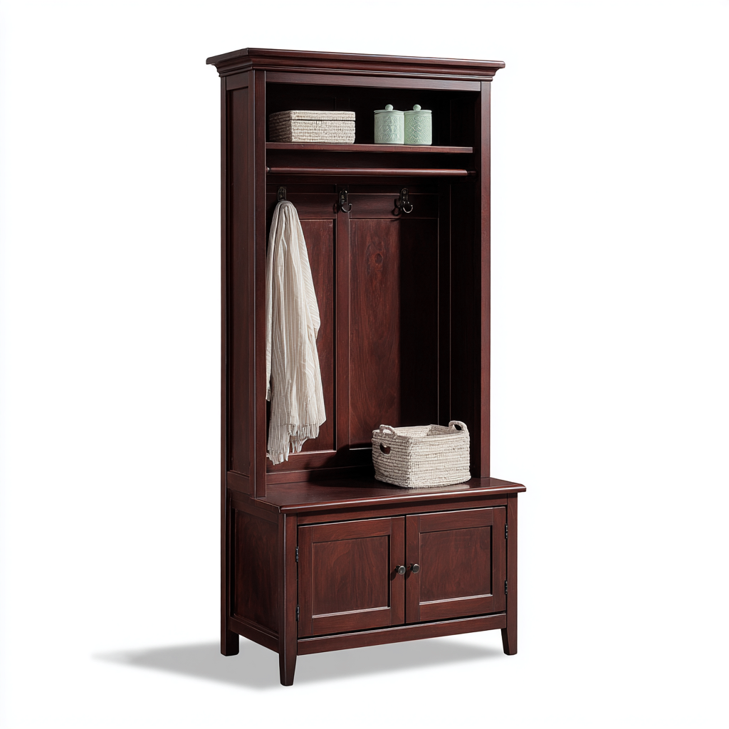 Attaccapanni-legno massello-100x42x195 cm-mogano-classico-Nestleia