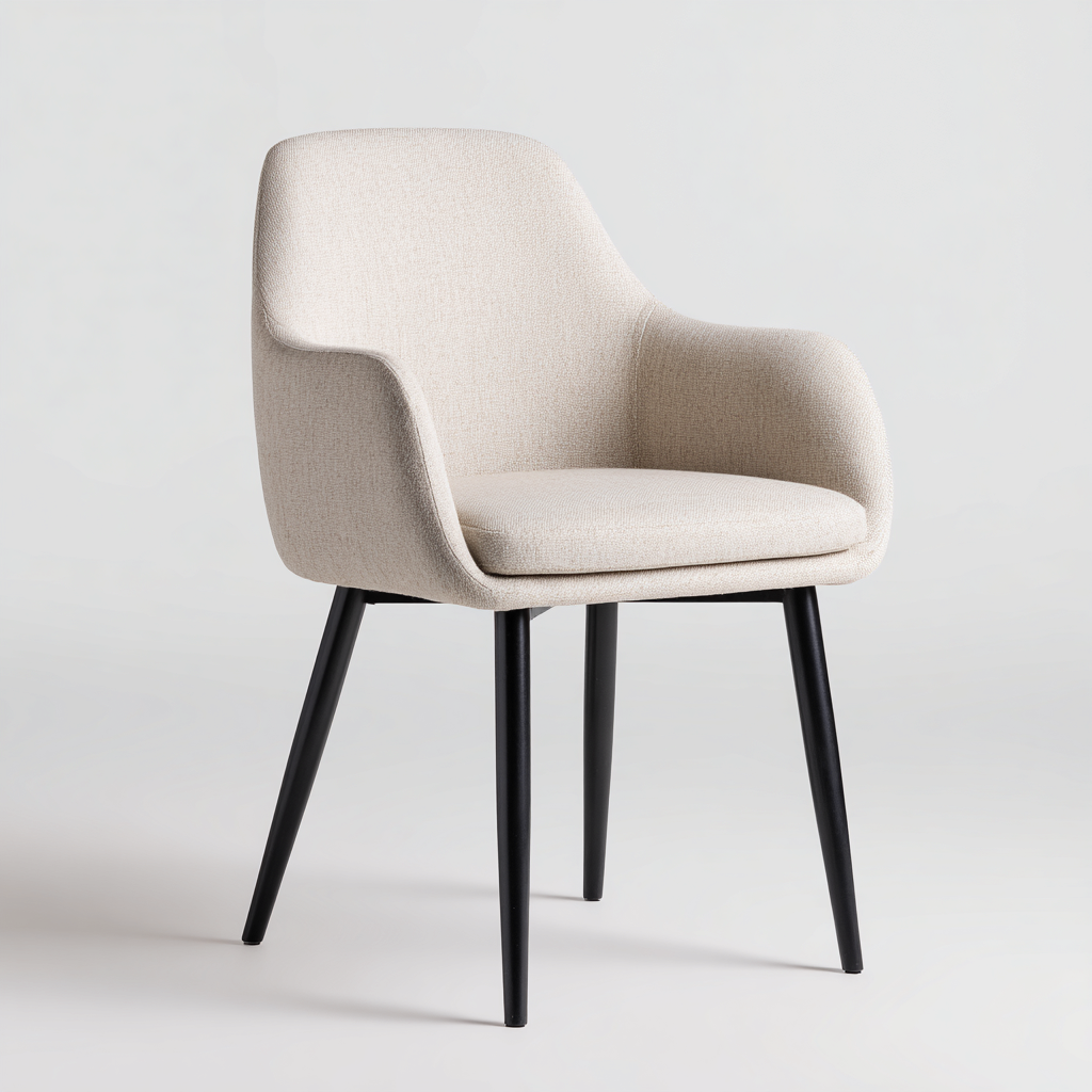 Sedia da pranzo-tessuto-metallo-53x55x84 cm-beige-design moderno-Nestleia