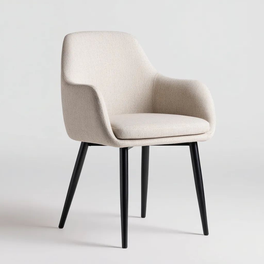 Sedia da pranzo-tessuto-metallo-53x55x84 cm-beige-design moderno-Nestleia