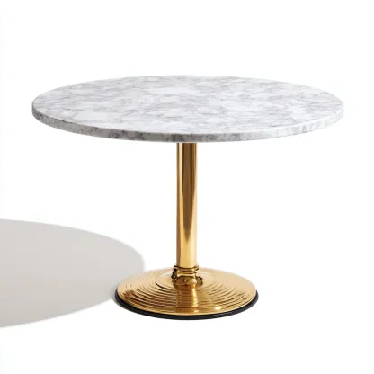 Tavolo da pranzo-marmo-metallo-100x100x75 cm-bianco-oro-design moderno-Nestleia