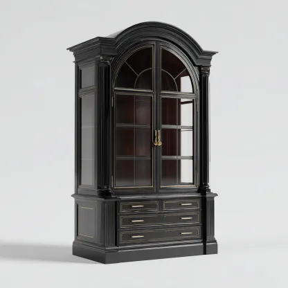 Vetrina-legno-vetro-118x48x212 cm-nero-classico-Nestleia