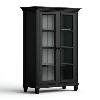Vetrina-legno-vetro-92x40x168 cm-nero-classico-Nestleia
