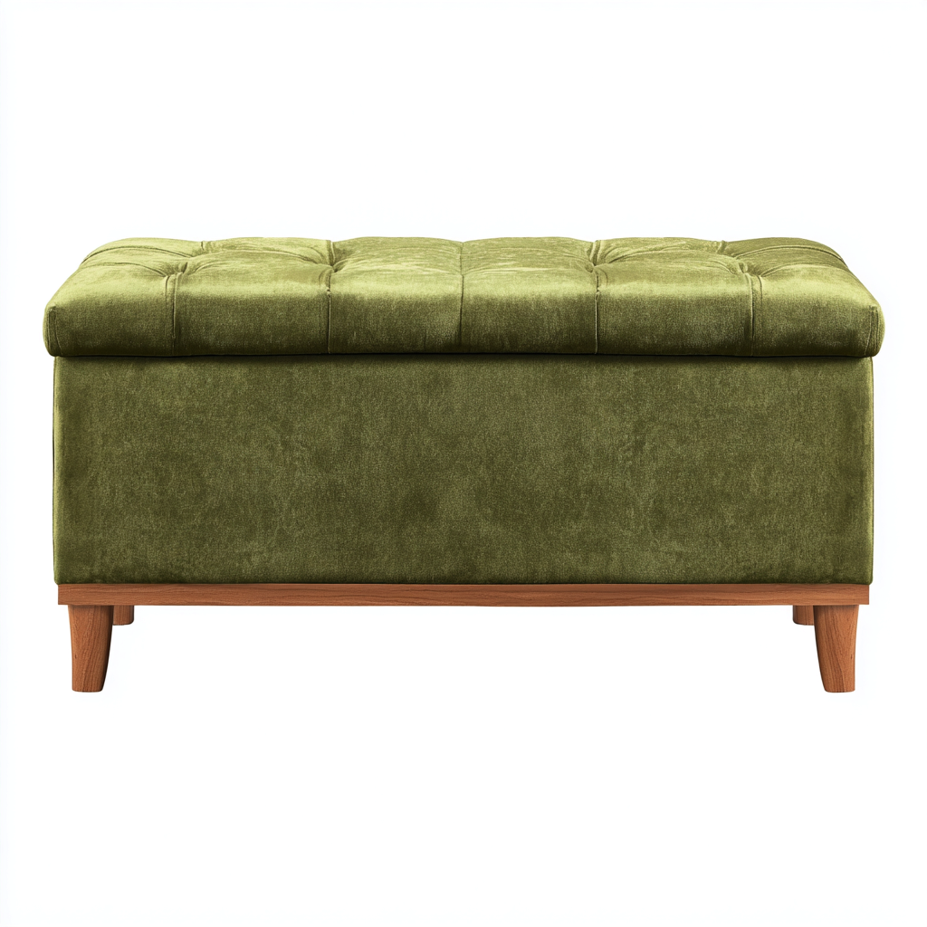 Panca da ingresso-legno-velluto-95x45x48 cm-verde-moderno-Nestleia