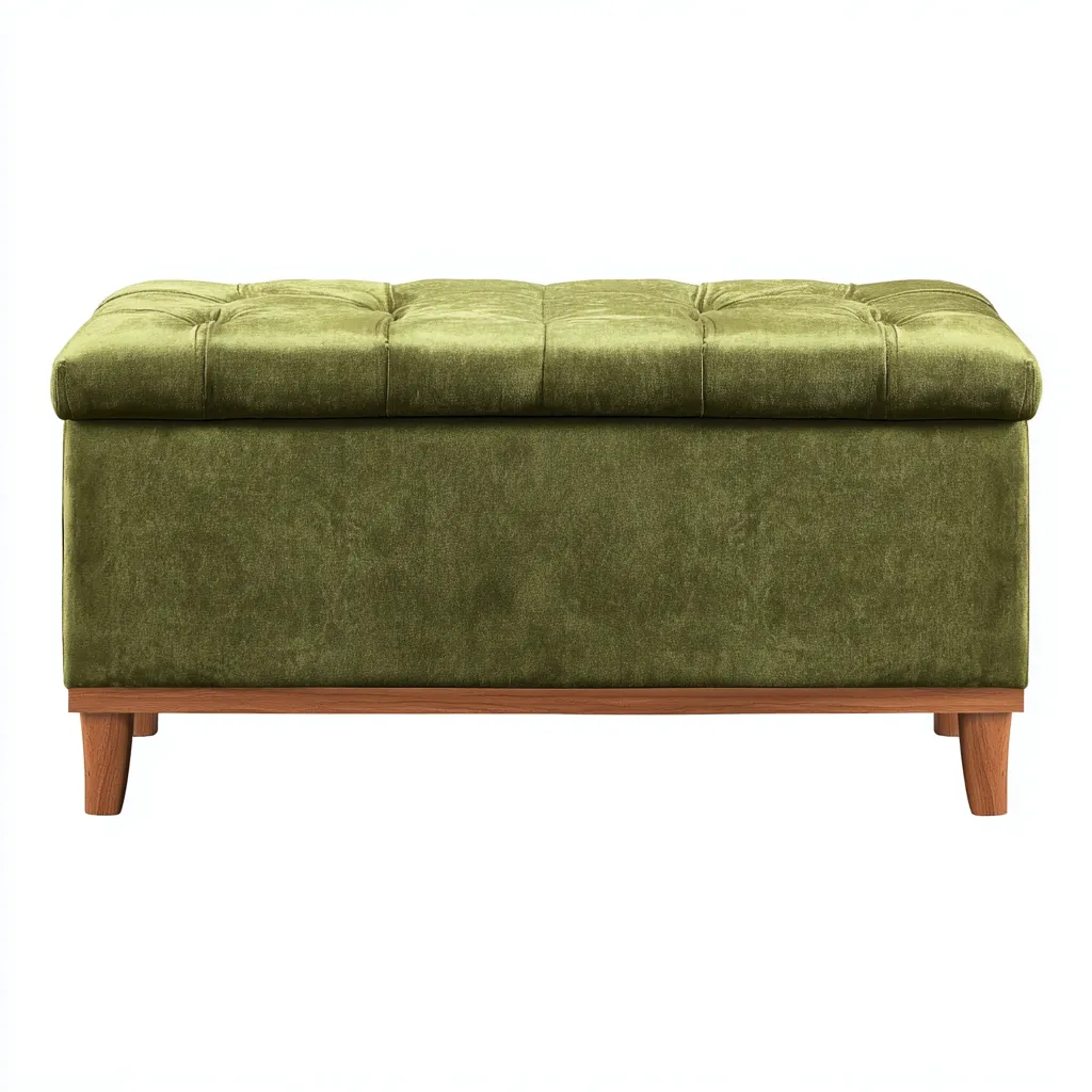 Panca da ingresso-legno-velluto-95x45x48 cm-verde-moderno-Nestleia