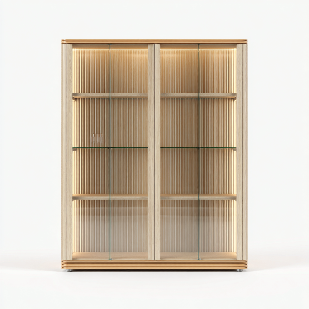 Vetrina-legno-vetro-118x44x172 cm-naturale-moderno-Nestleia