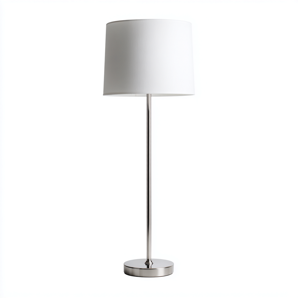Lampada da terra - metallo-tessuto - 30x30x170 cm - argento-bianco - stile moderno-Nestleia