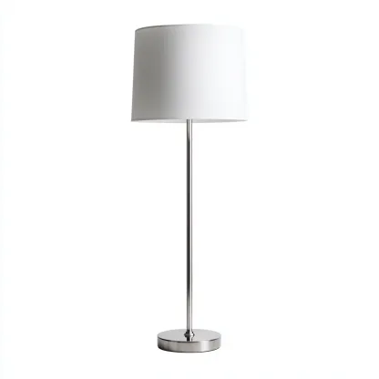 Lampada da terra - metallo-tessuto - 30x30x170 cm - argento-bianco - stile moderno-Nestleia