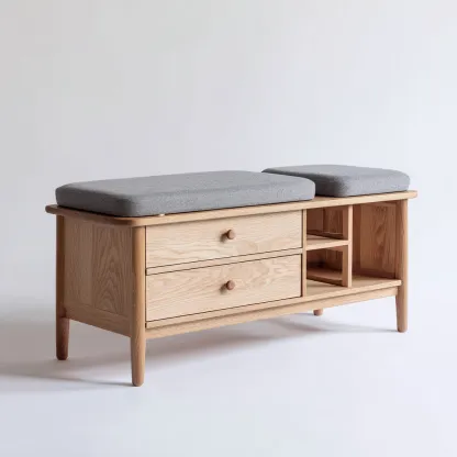 Panca da ingresso-legno-tessuto-100x38x50 cm-naturale-grigio-moderno-Nestleia