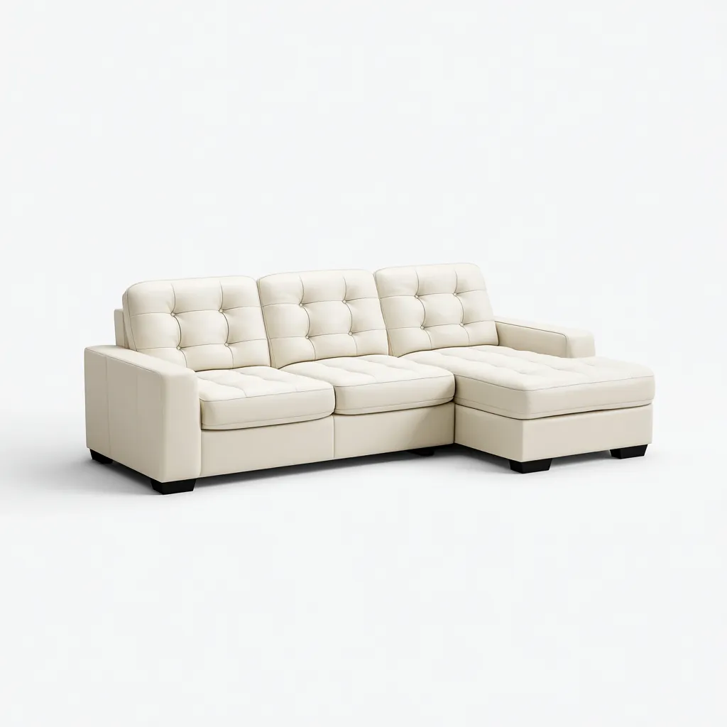 Divano angolare-pelle-270x175x88 cm-bianco-design moderno-Nestleia