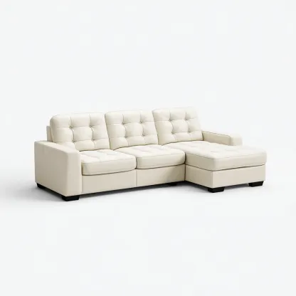 Divano angolare-pelle-270x175x88 cm-bianco-design moderno-Nestleia