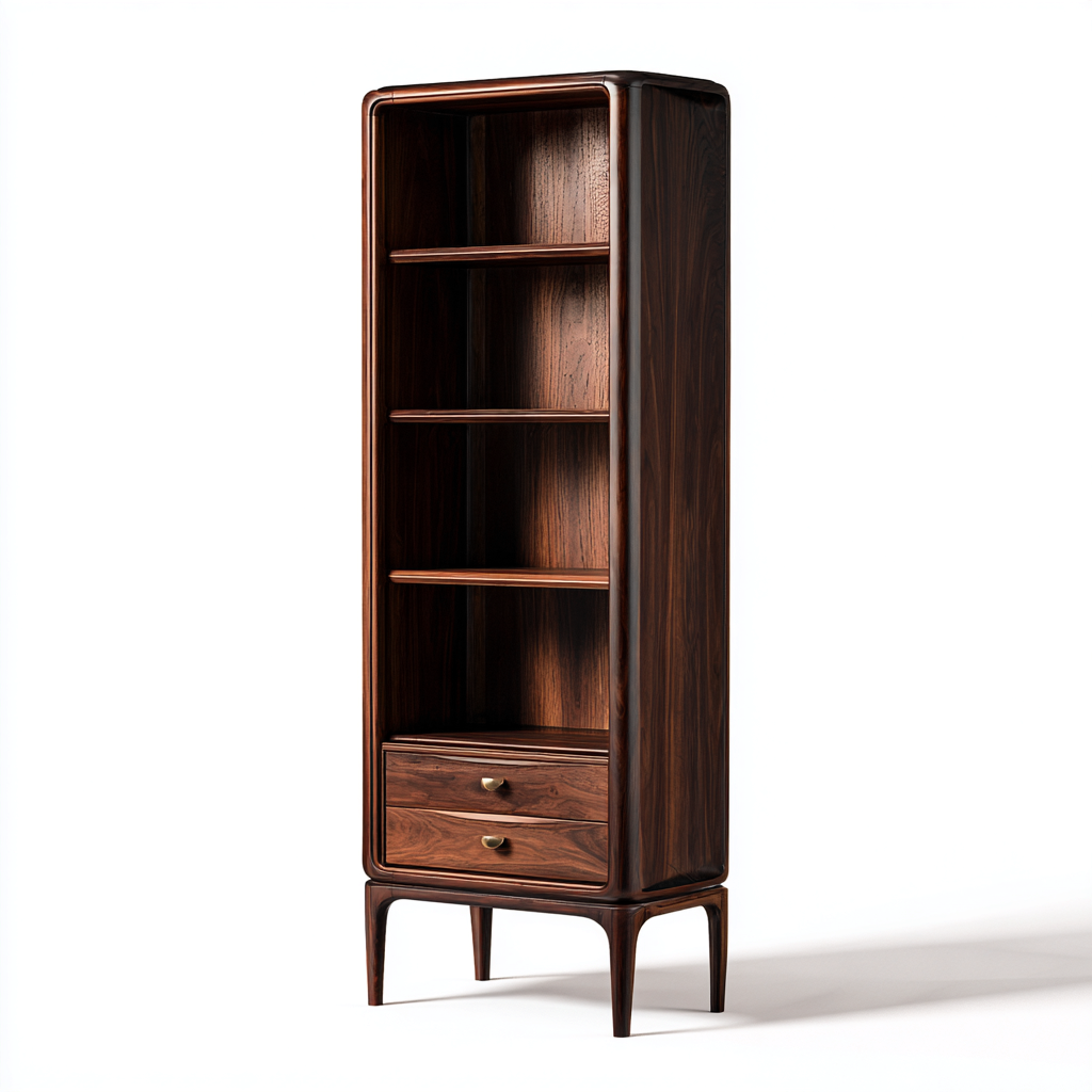 Libreria-legno massello-58x40x178 cm-marrone-design moderno-Nestleia