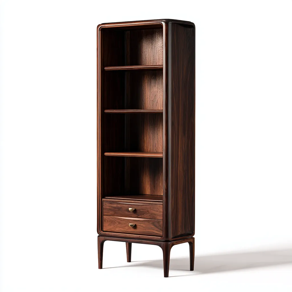 Libreria-legno massello-58x40x178 cm-marrone-design moderno-Nestleia