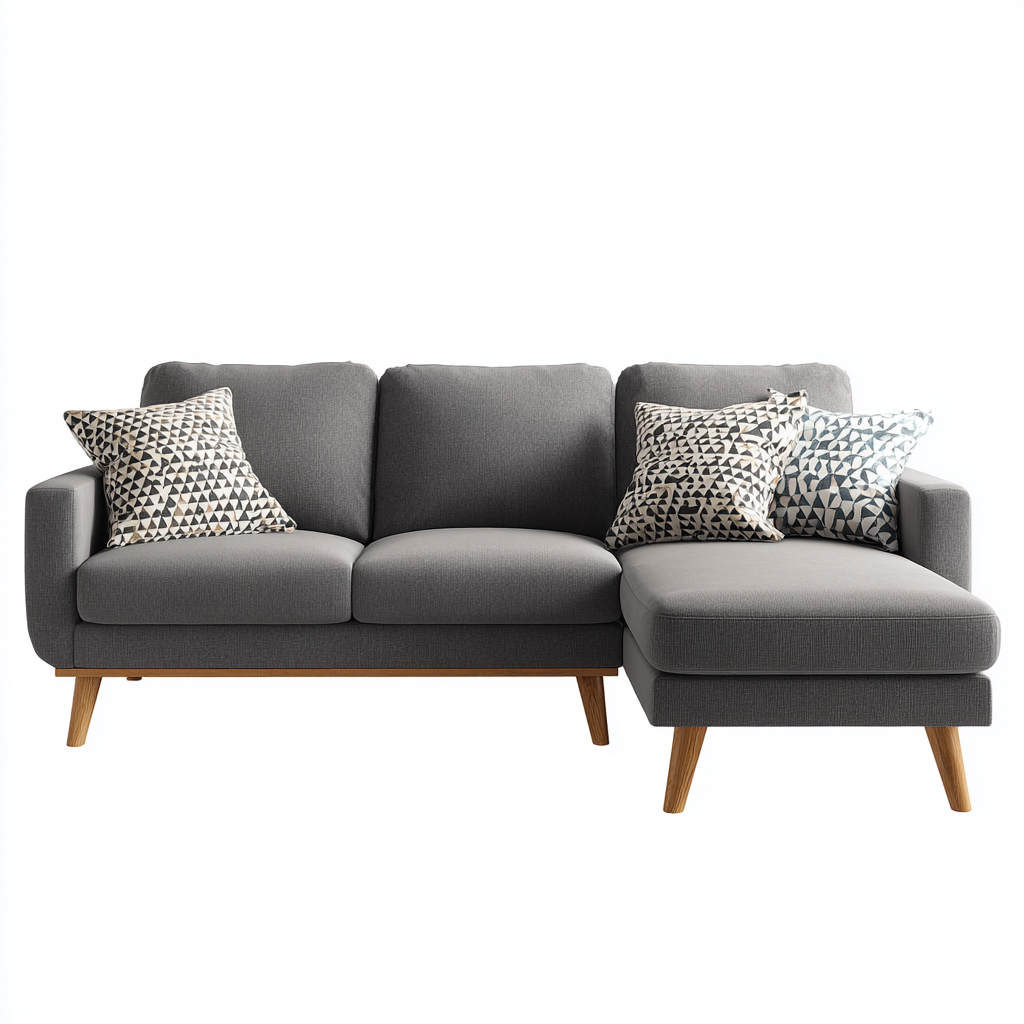 Divano angolare-tessuto-265x165x88 cm-grigio-design moderno-Nestleia