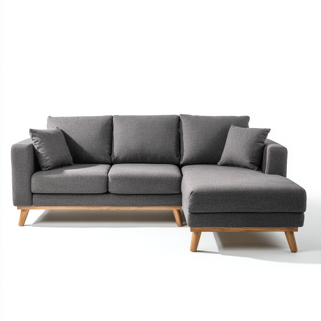 Divano angolare-tessuto-258x158x86 cm-grigio-design moderno-Nestleia