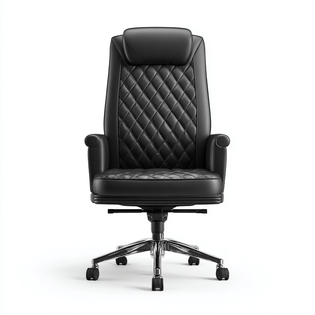 Sedia da ufficio - pelle sintetica - 68x62x118 cm - nero - ergonomica-Nestleia