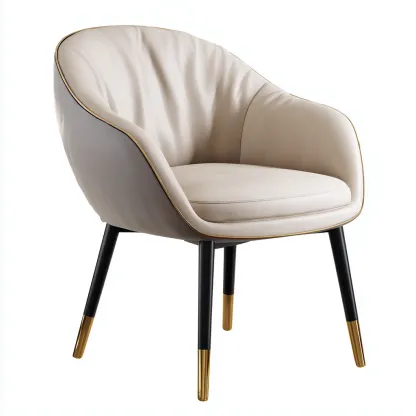 Sedia da pranzo-pelle sintetica-metallo-55x58x82 cm-beige-design moderno-Nestleia