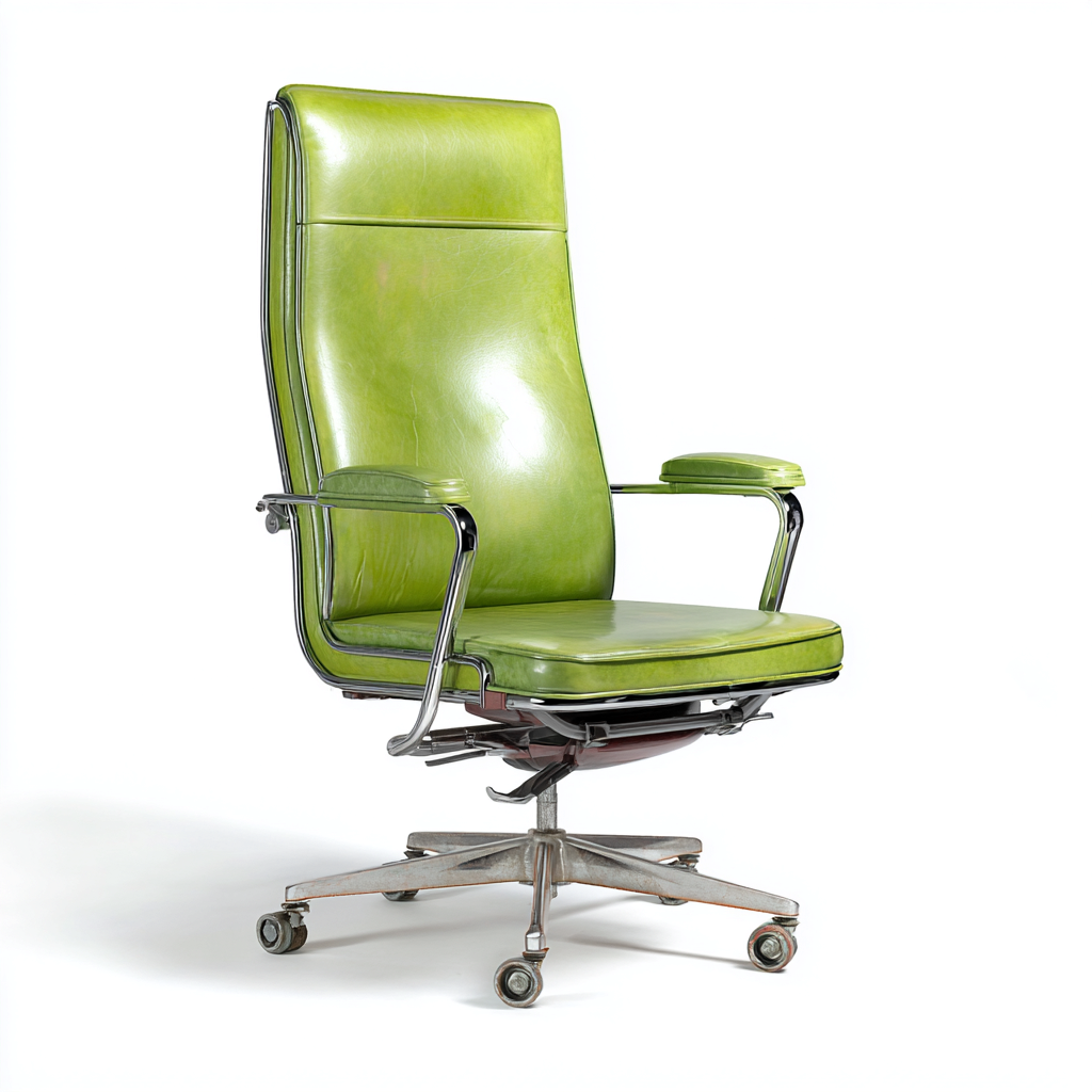 Sedia da ufficio - pelle sintetica - 68x62x118 cm - verde - ergonomica-Nestleia