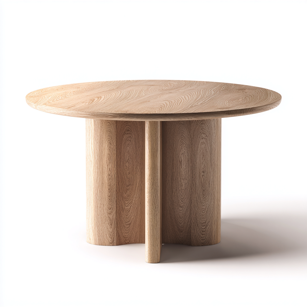 Tavolo da pranzo-legno massello rovere-120x120x76 cm-rovere-design moderno scultoreo-Nestleia