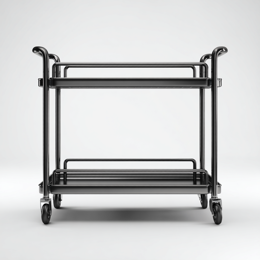 Carrello da cucina-metallo-78x42x87 cm-nero-design moderno-Nestleia