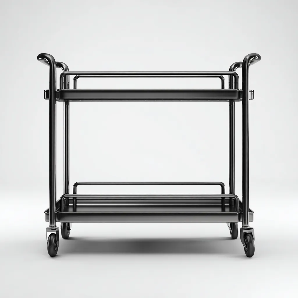 Carrello da cucina-metallo-78x42x87 cm-nero-design moderno-Nestleia