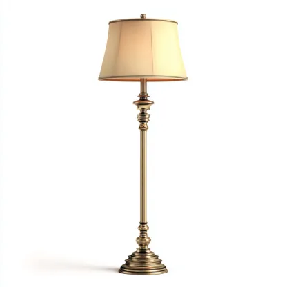 Lampada da terra - metallo-tessuto - 30x30x170 cm - ottone-beige - stile classico-Nestleia