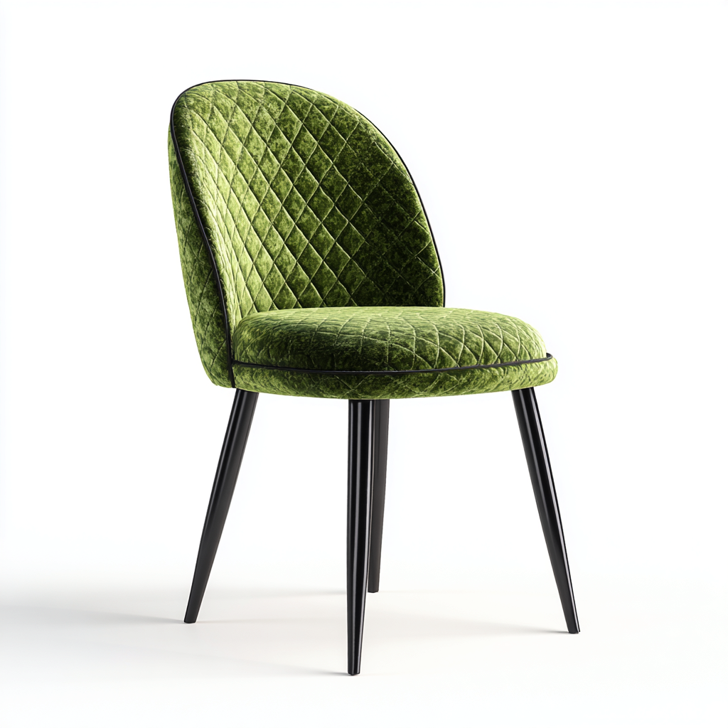 Sedia da pranzo-velluto-metallo-51x54x88 cm-verde-design moderno-Nestleia