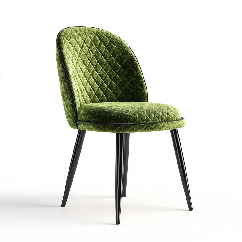 Sedia da pranzo-velluto-metallo-51x54x88 cm-verde-design moderno-Nestleia