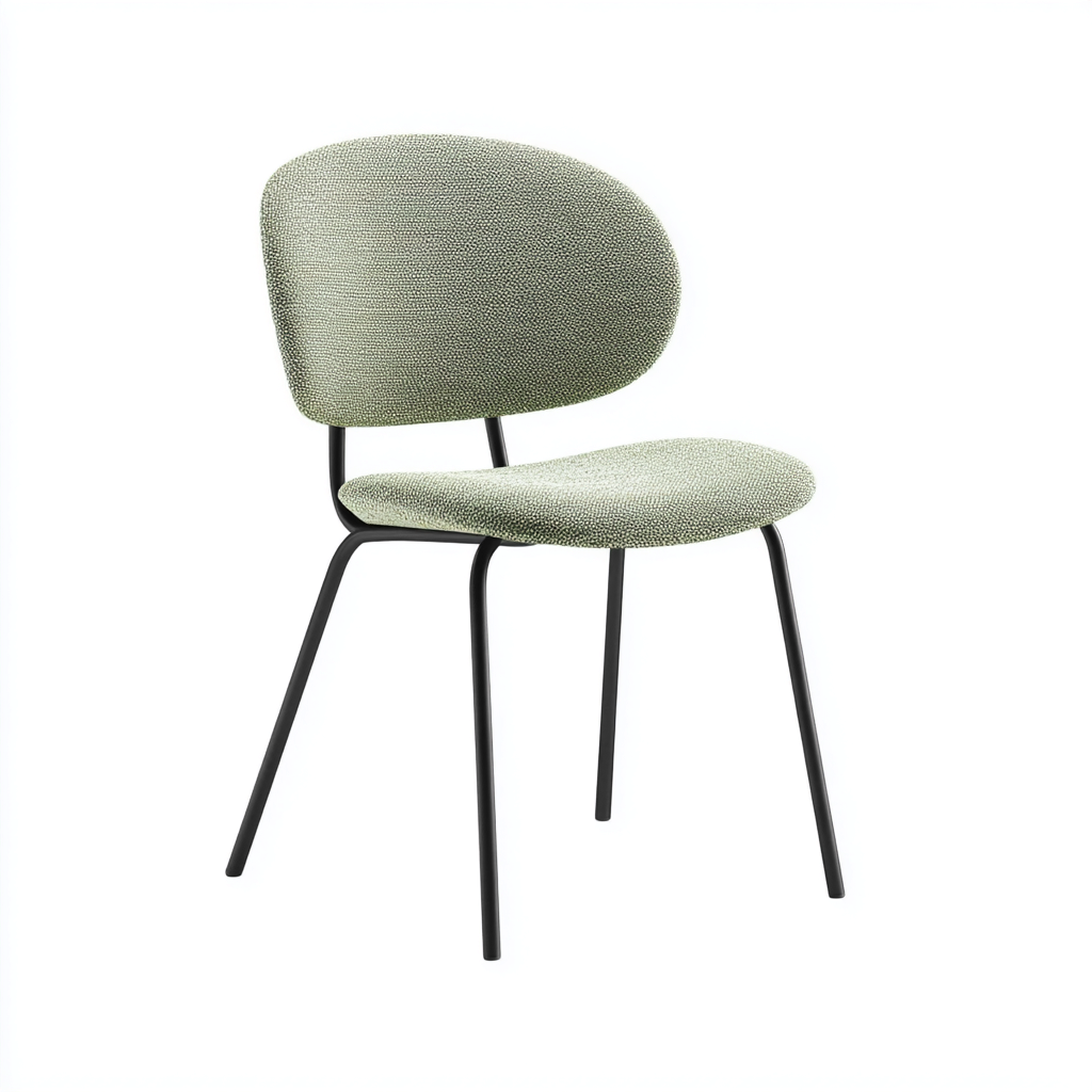 Sedia da pranzo-tessuto-metallo-46x50x82 cm-verde salvia-design moderno-Nestleia