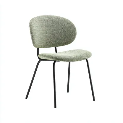 Sedia da pranzo-tessuto-metallo-46x50x82 cm-verde salvia-design moderno-Nestleia