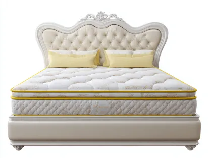 Letto matrimoniale imbottito 200x160x150 cm - beige - adatto per camera da letto - design classico-Dwellingoliq